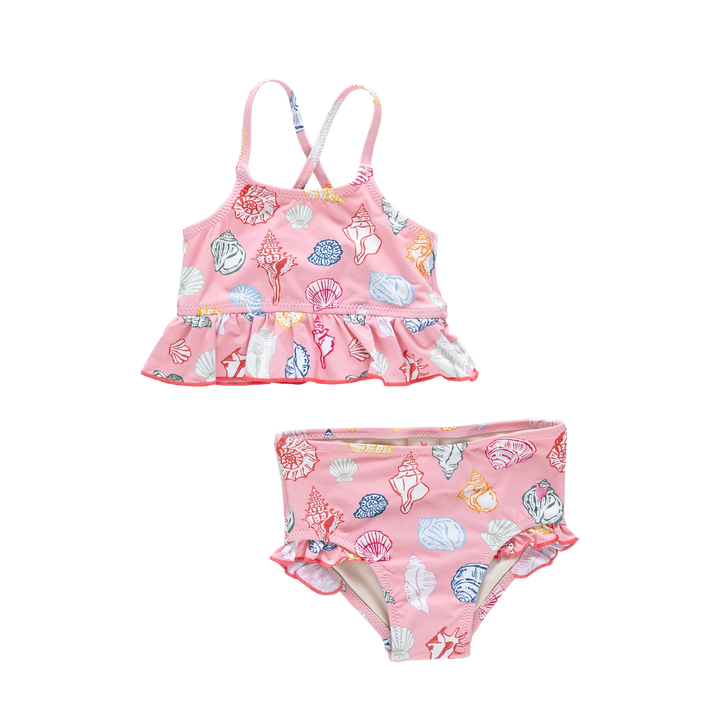 Pink Chicken Baby Palmer Tankini in Pink Seashells