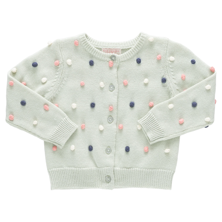 Pink Chicken Pom Pom Maude Sweater in Light Green (size 7-8)