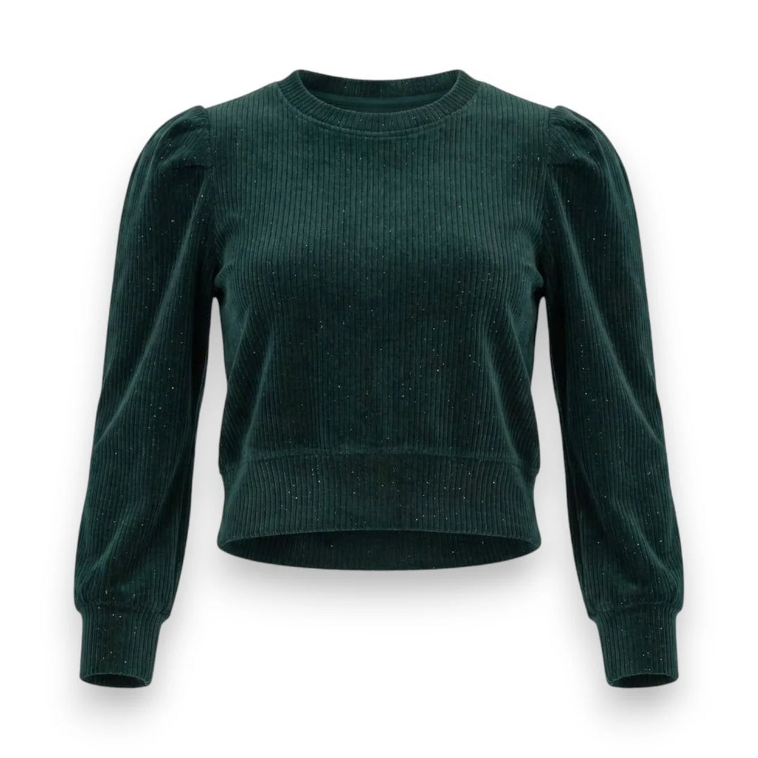 Peyton Top in Dark Green Velour