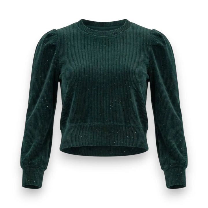 Peyton Top in Dark Green Velour