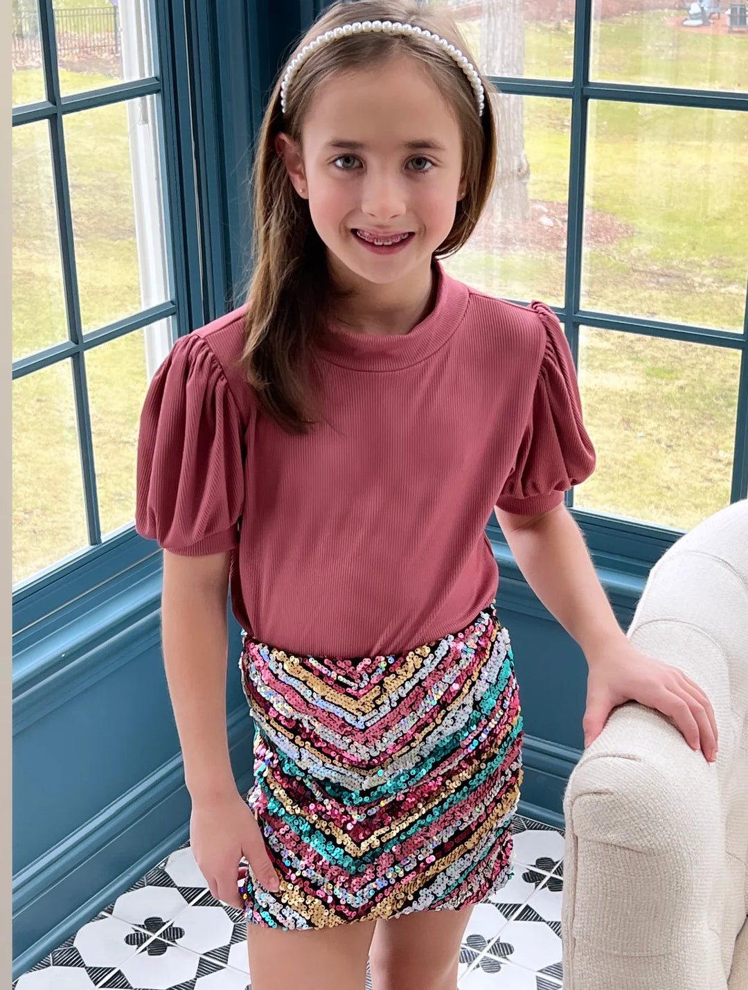 Be Elizabeth Multi Color Sequin Skirt