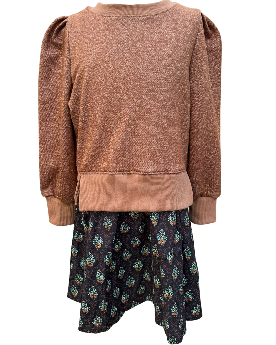 Clara Combo Dress in Luxe Block Print