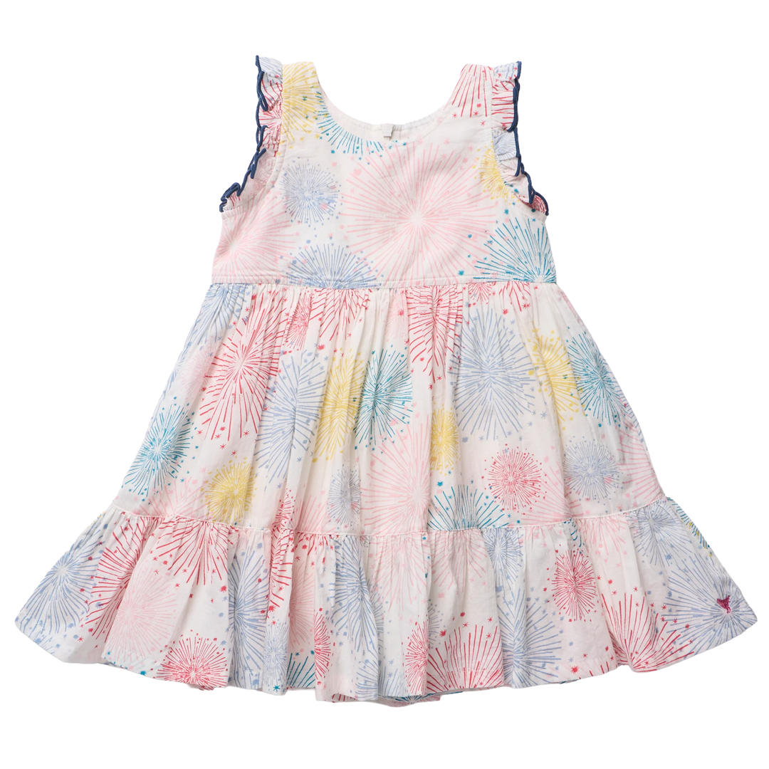 Pink Chicken Kelsey Dress in Fireworks (size 7-10)