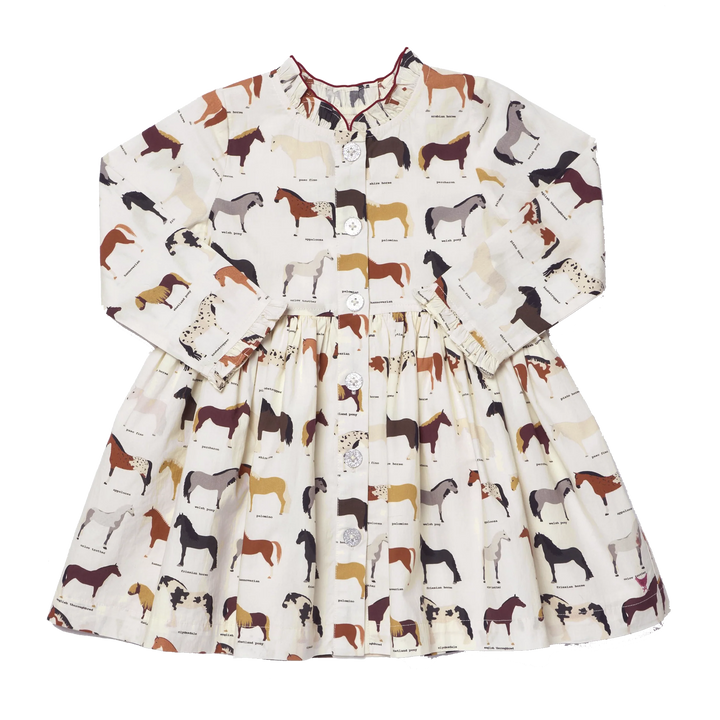 Autumn Dress in Horse Breeds (size 3-6)