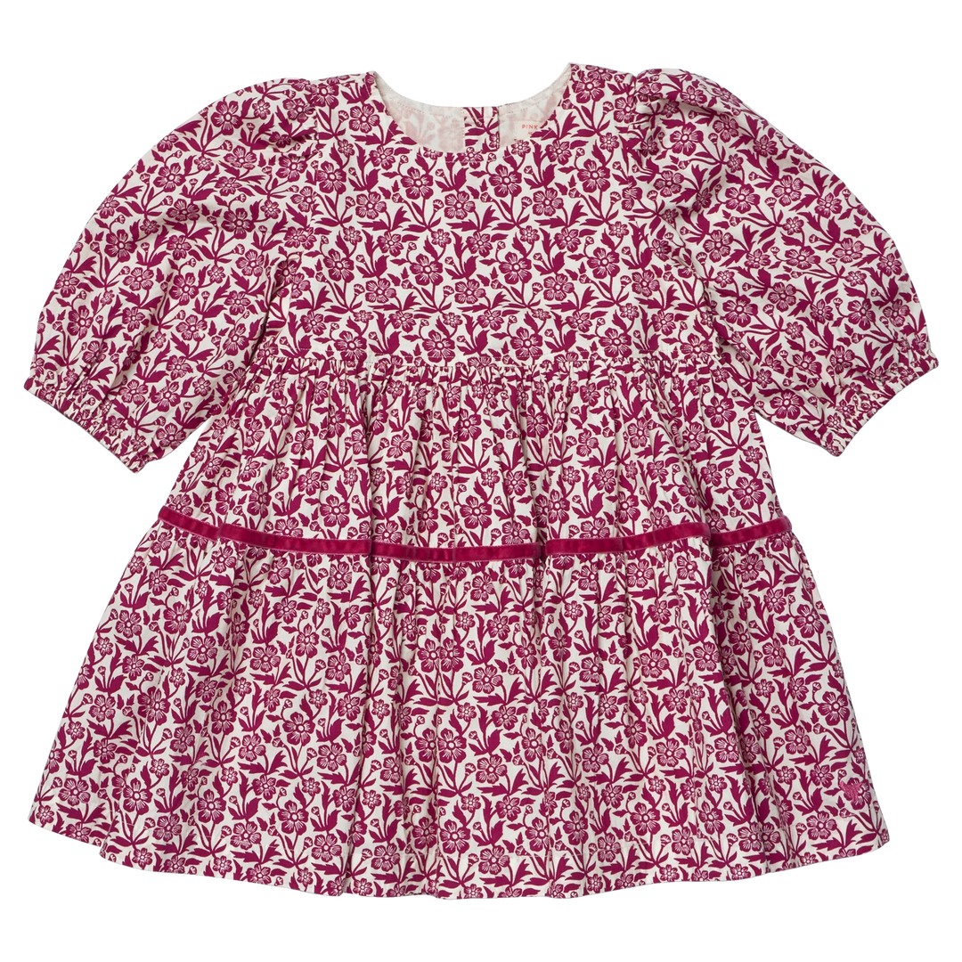 Maribelle Dress in Burgundy Climbing Floral (size 7-10)