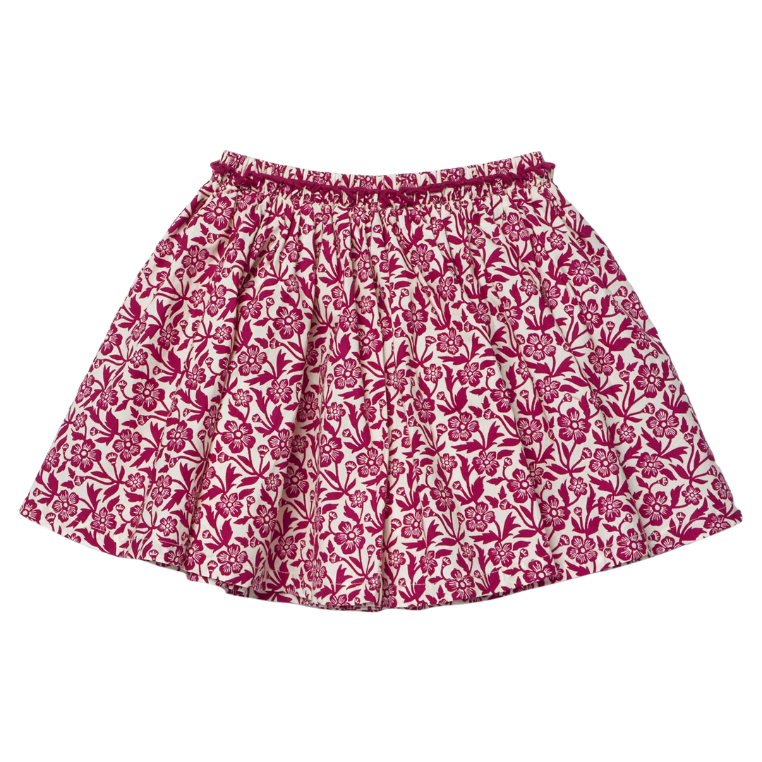 Gianna Skirt in Burgundy Climbing Floral (size 4-6)