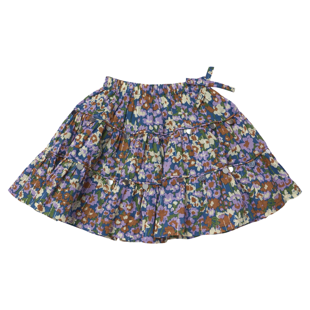 Allie Skirt in True Blue Sketched Floral (size 7-10)