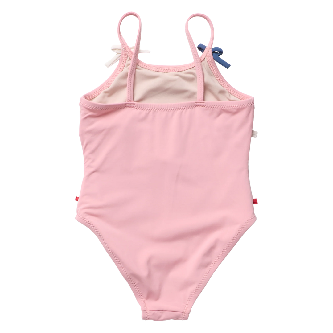 Pink Chicken Lottie Suit in Pink Bows (size 2-6)