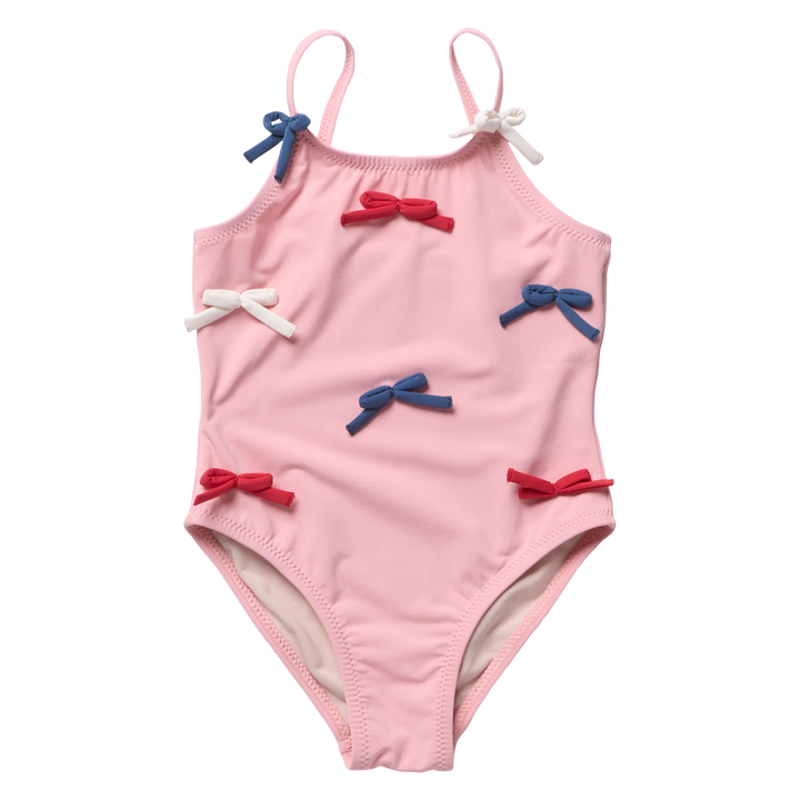 Pink Chicken Lottie Suit in Pink Bows (size 2-6)