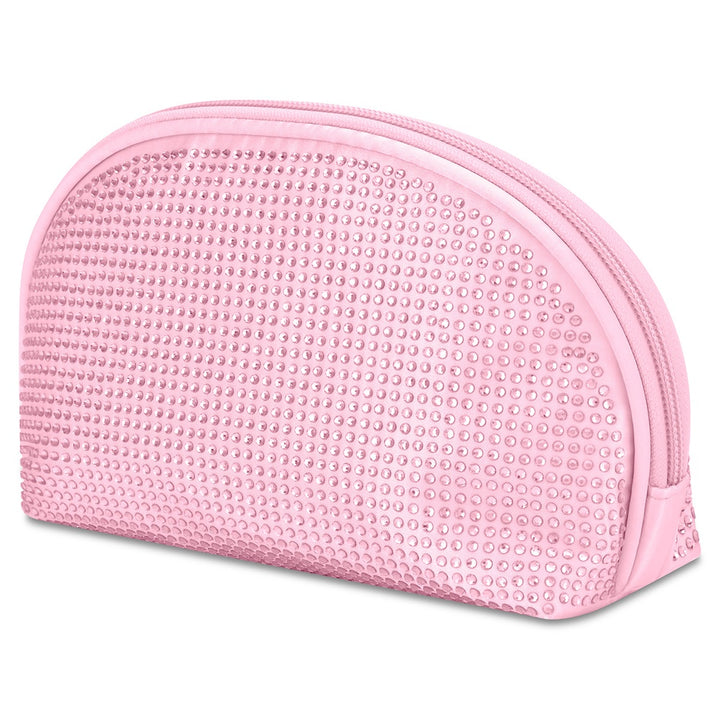 Iscream Pink Rhinestone Oval Cosmetic Bag