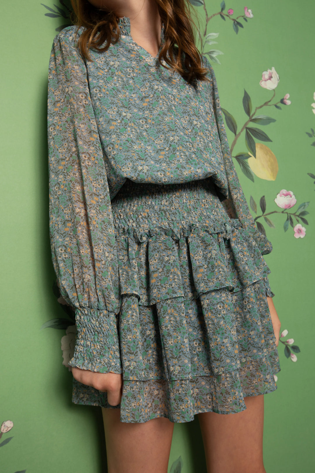 Pleat Harriett Dress in Marigold