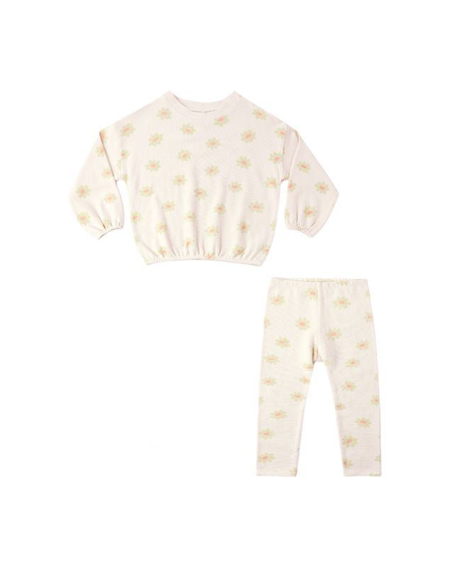 Rylee & Cru Spongey Knit Set- Yellow Daisy