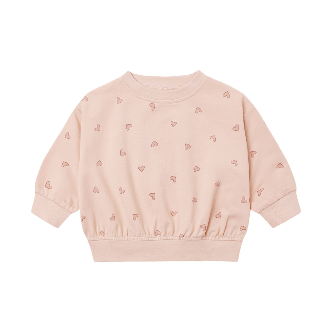 Quincy Mae Relaxed Sweatshirt with Hearts