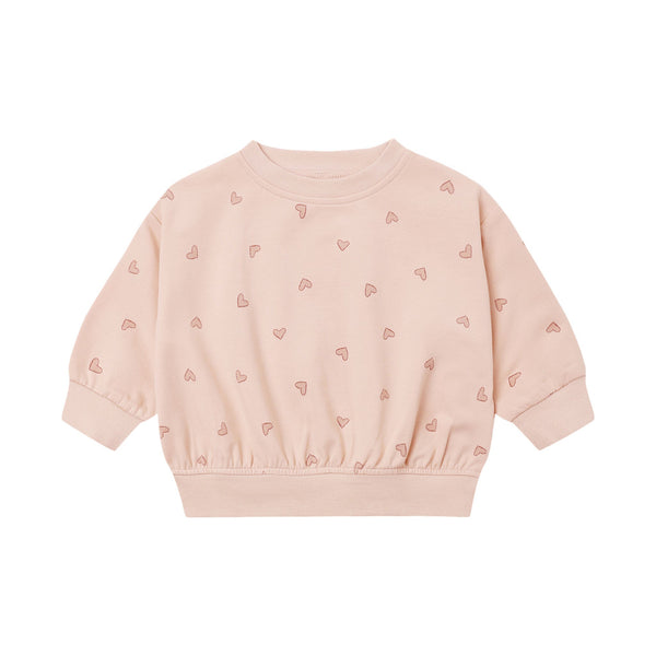 Quincy Mae Relaxed Sweatshirt with Hearts