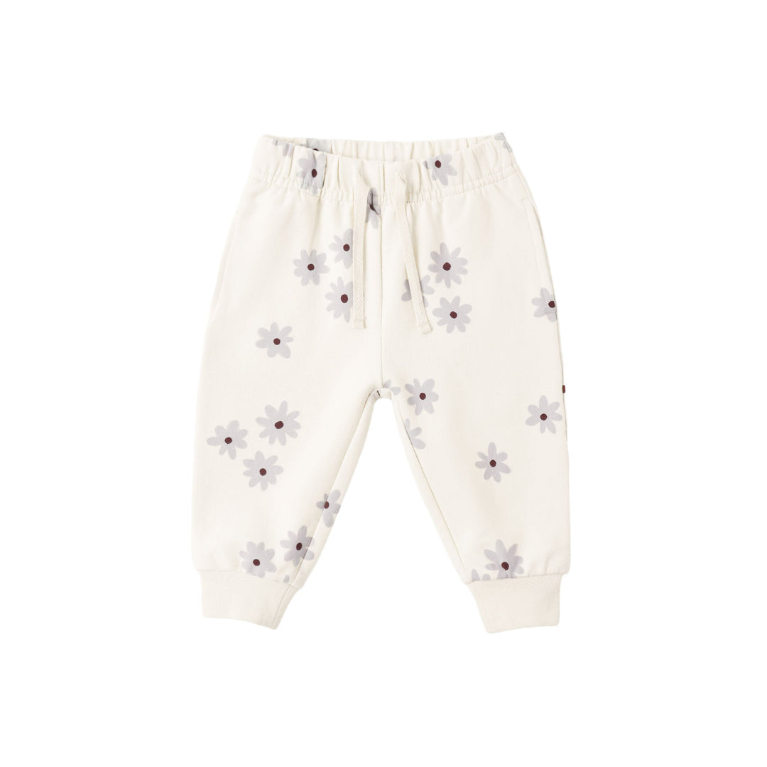 Ruffle Fleece Sweatpant in Blue Daisies