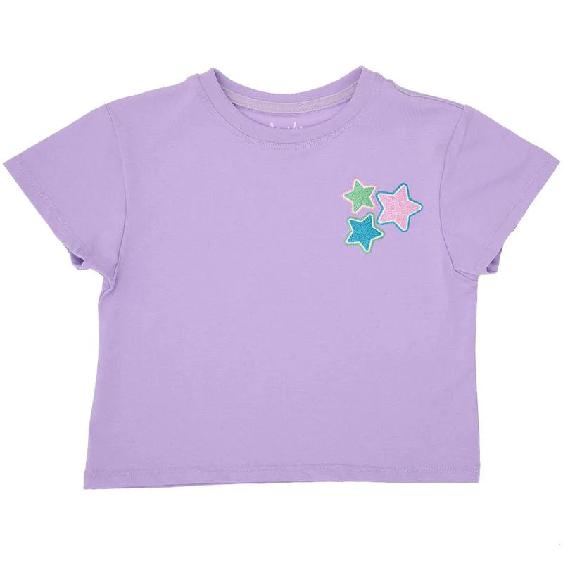 Azarhia Lavendder Glitter Stars Boxy Tee