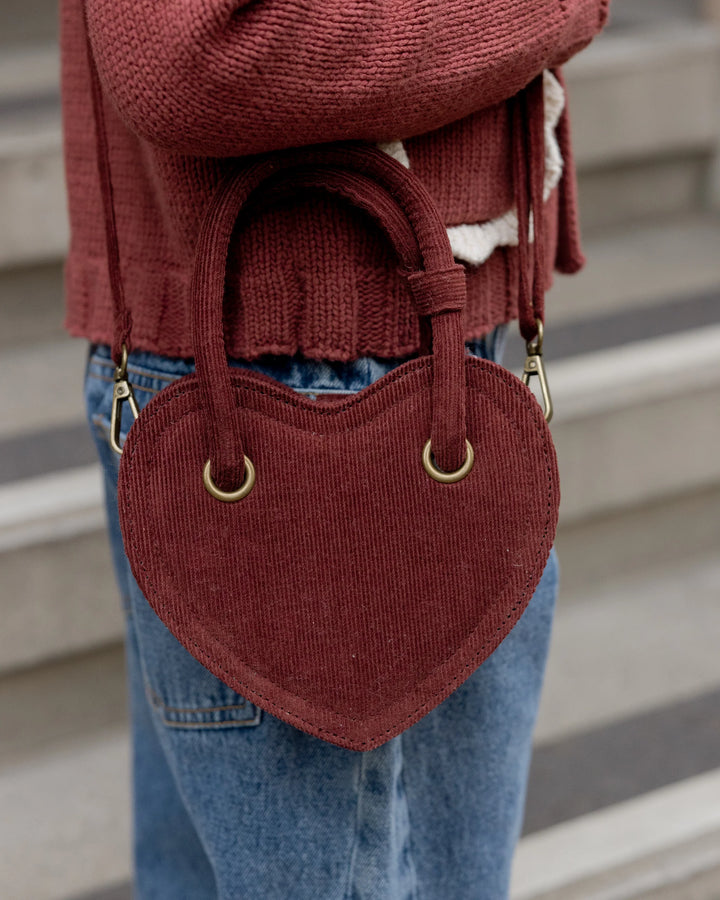 Rylee & Cru Burgundy Heart Purse