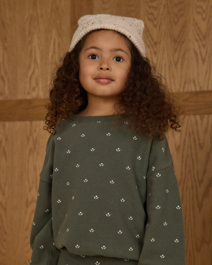 Rylee & Cru Spongey Knit Set in Evergreen Ditsy
