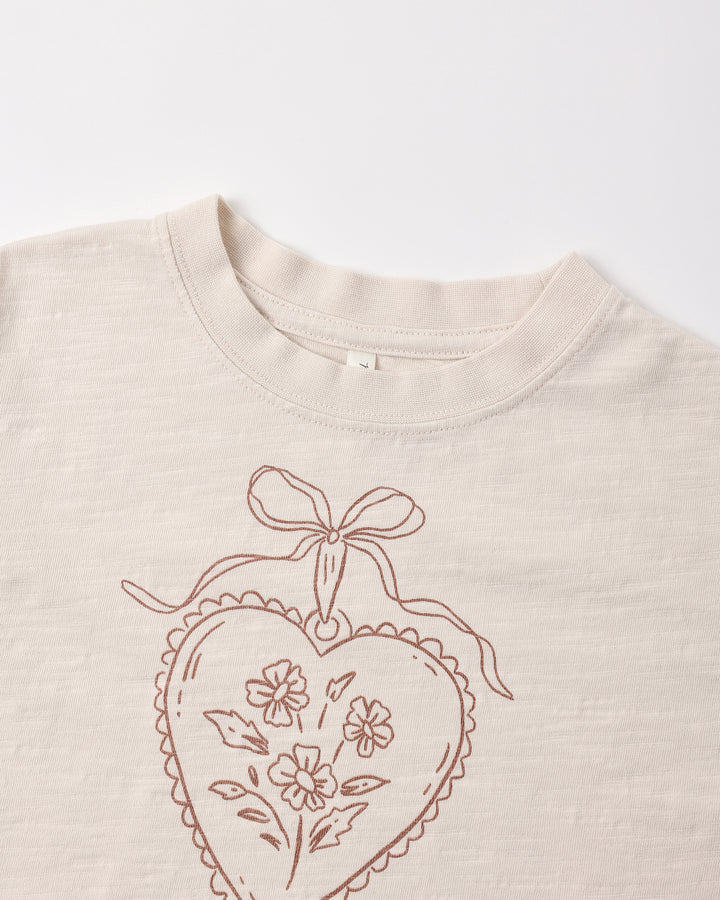 Rylee &amp; Cru Boxy Tee Heart with Locket