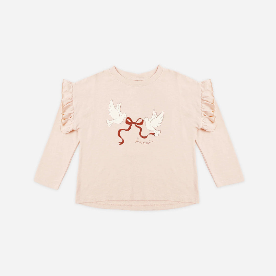 Rylee & Cru Ruffle Long Sleeve Tee in Peace
