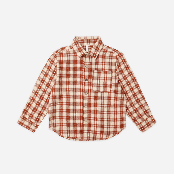 Rylee & Cru Collared Long Sleeve Shirt in Red Plaid