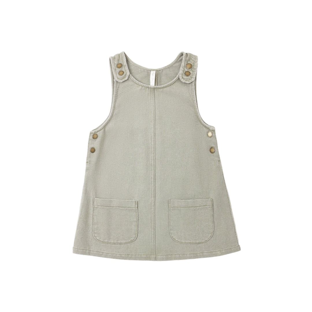 Rylee &amp; Cru Odette Overall Dress in Dark Sage