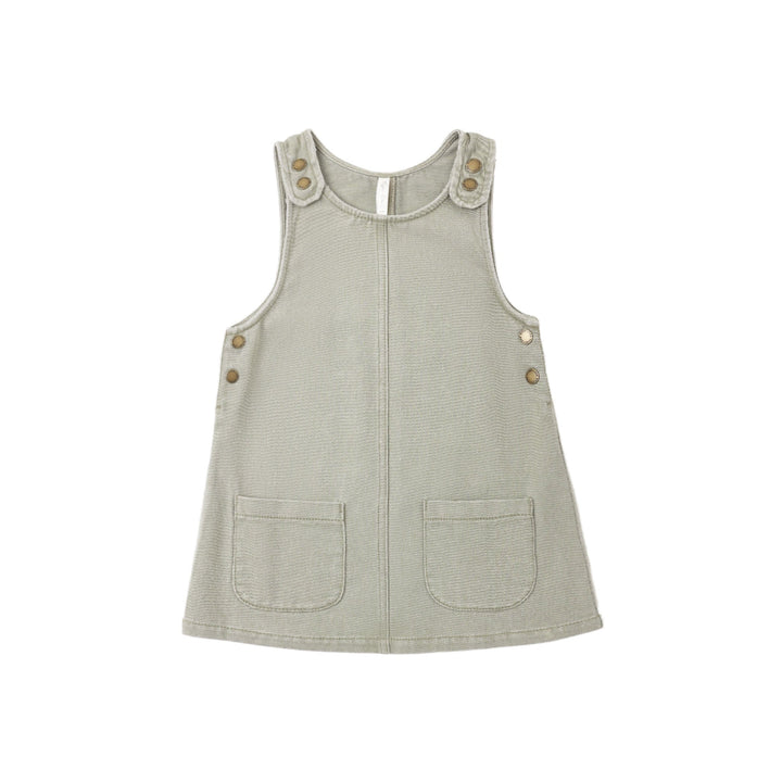 Rylee &amp; Cru Odette Overall Dress in Dark Sage