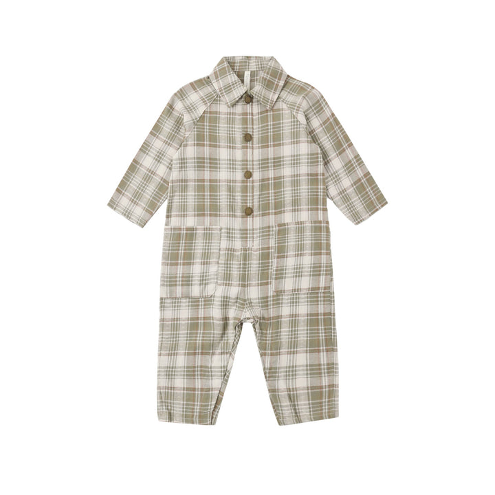 Collared Baby Jumpsuit in Olive