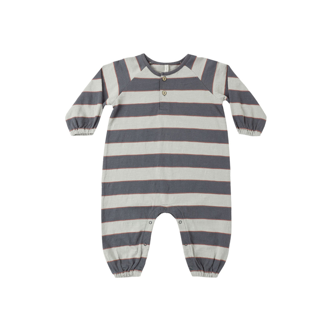 Rylee & Cru Henley Jumpsuit in Sage Stripe