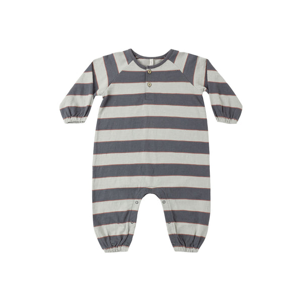 Rylee & Cru Henley Jumpsuit in Sage Stripe
