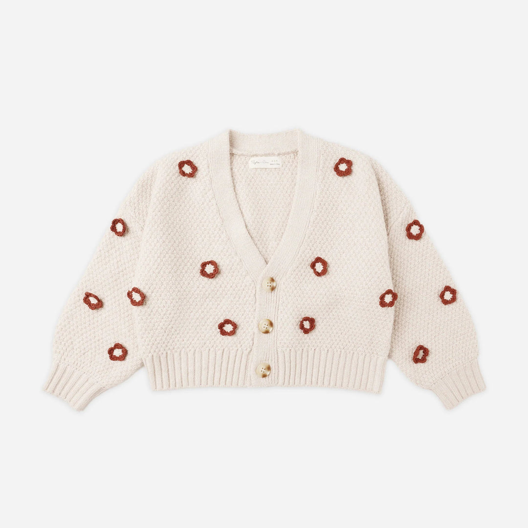 Rylee & Cru Boxy Crop Cardigan in Ruby Daisy