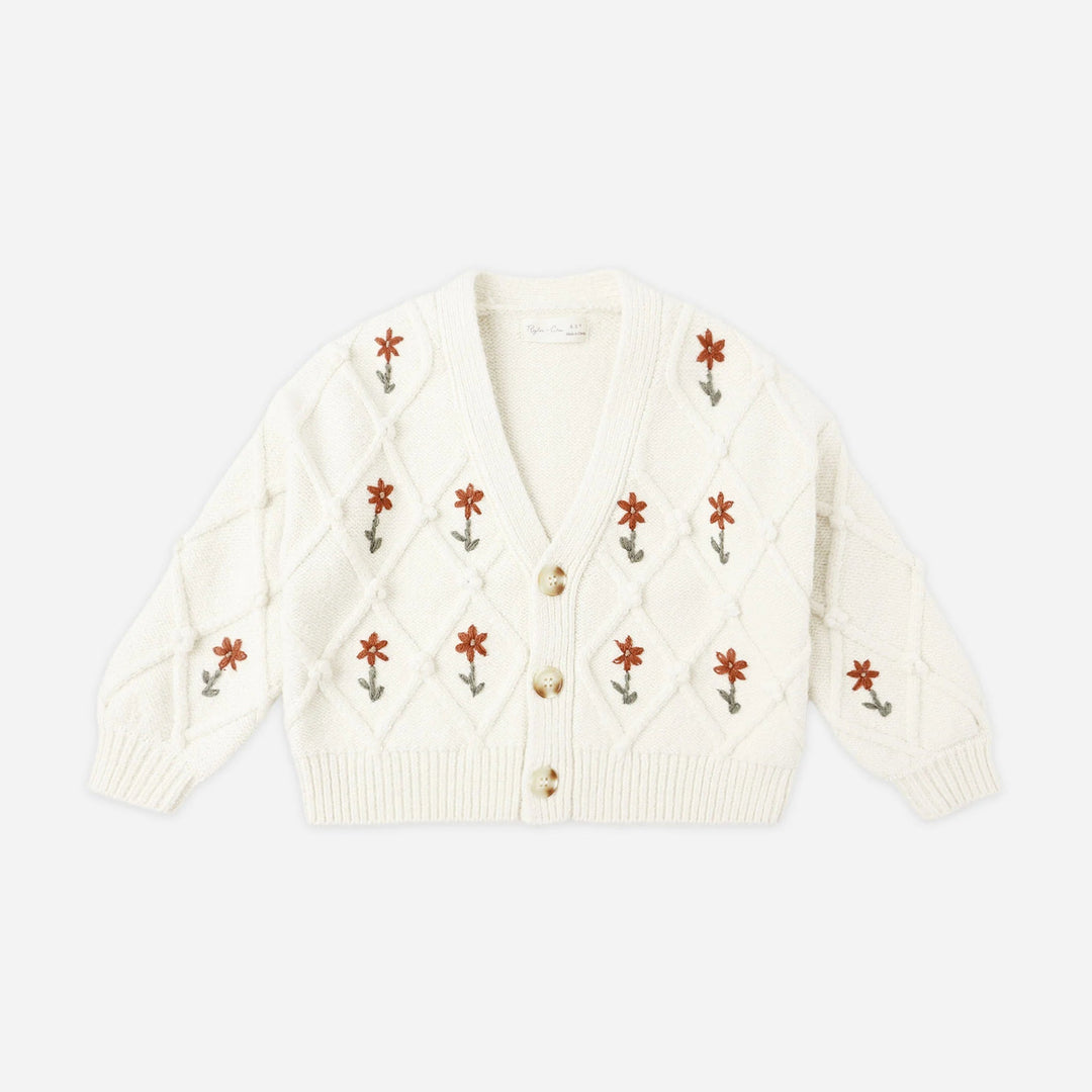 Rylee & Cru Boxy Crop Cardigan in Winter Daisy