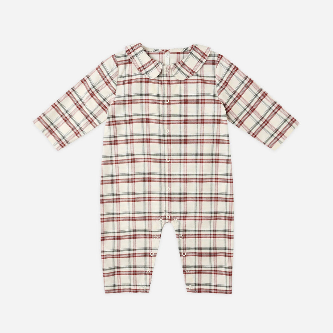 Rylee & Cru Baby Romper in Holiday Flannel