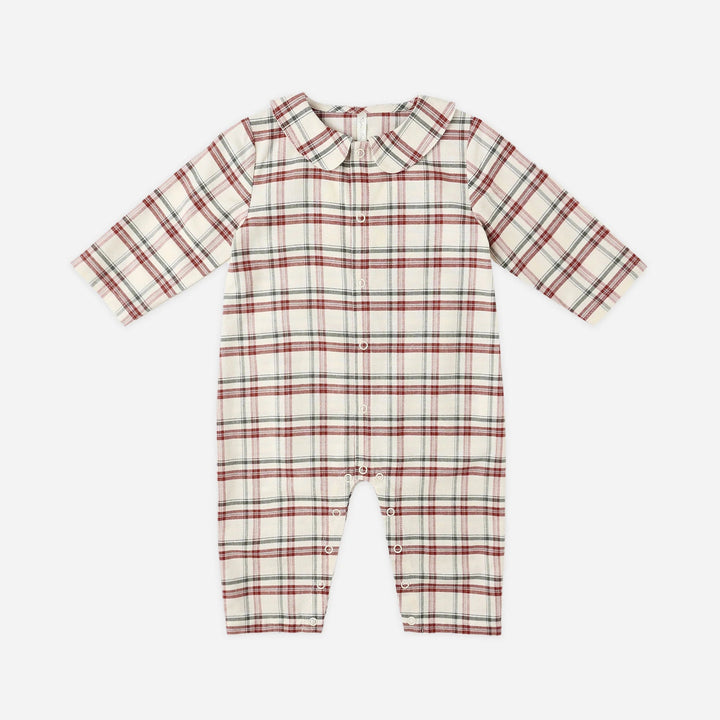 Rylee & Cru Baby Romper in Holiday Flannel