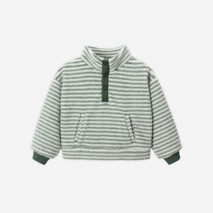 Rylee & Cru Snap Pullover in Evergreen Stripe