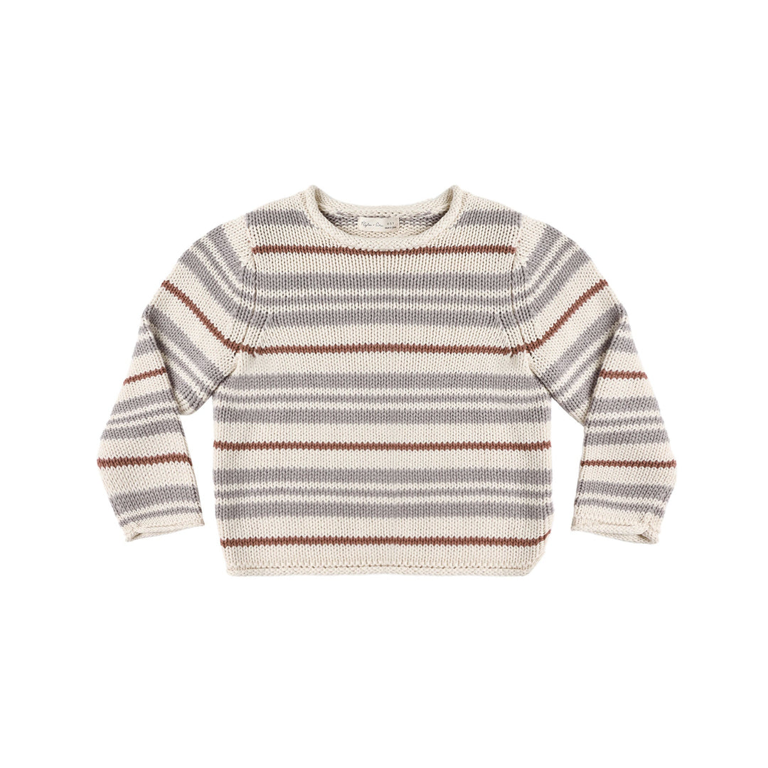 Jacques Sweater in Dusty Blue Stripe
