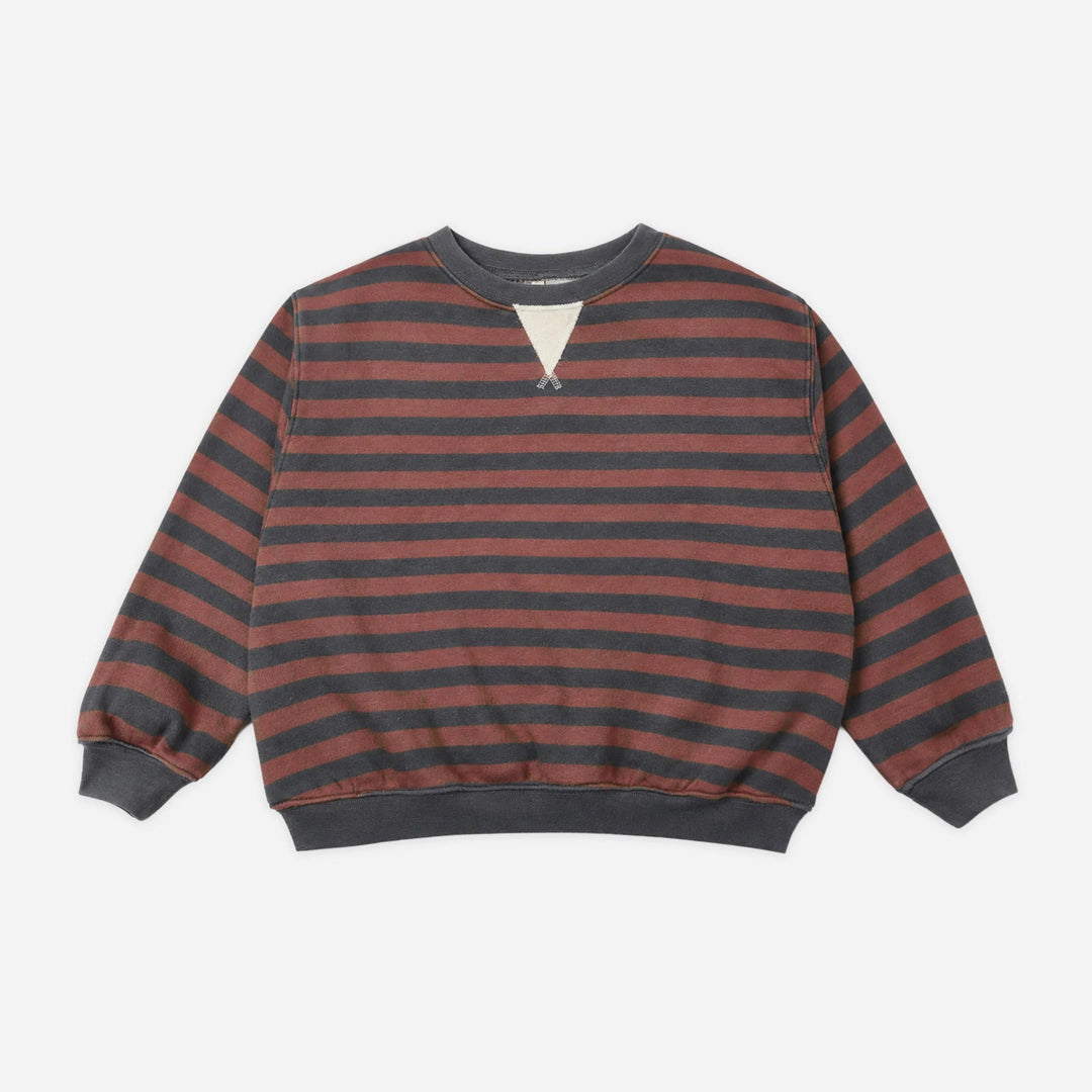 Oversized Crew Mulberry Stripe