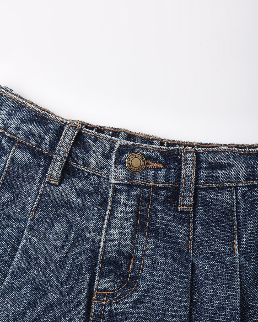 Rylee &amp; Cru Pleated Denim Skirt in Indigo
