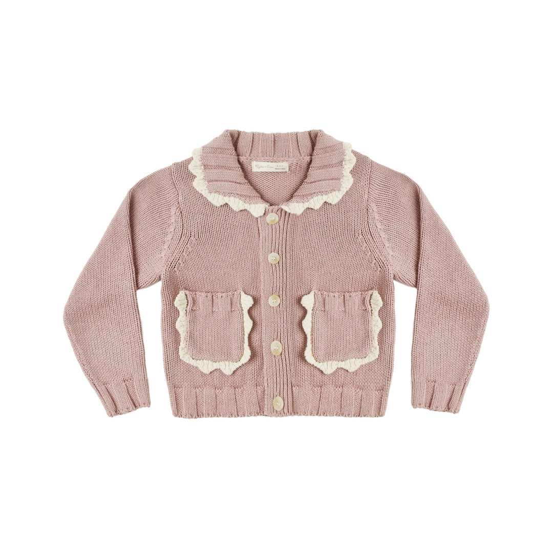 Rylee &amp; Cru Collared Cardigan in Rosewood