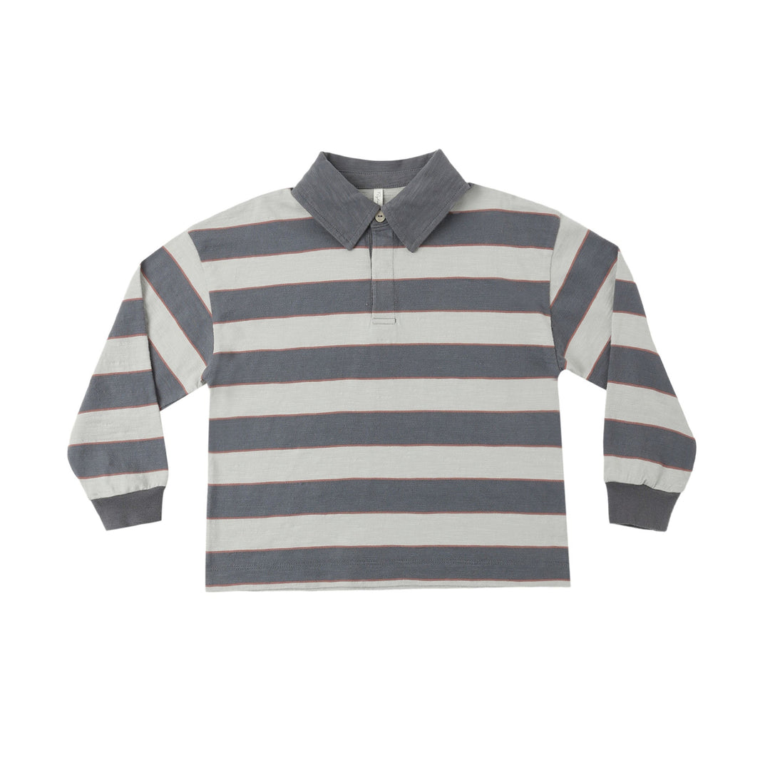 Rylee &amp; Cru Rugby Polo in Sage Stripe