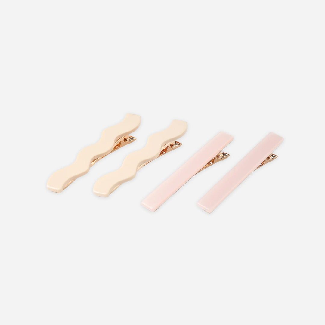 Rylee & Cru Wavy Clip Set in Blush and Natural