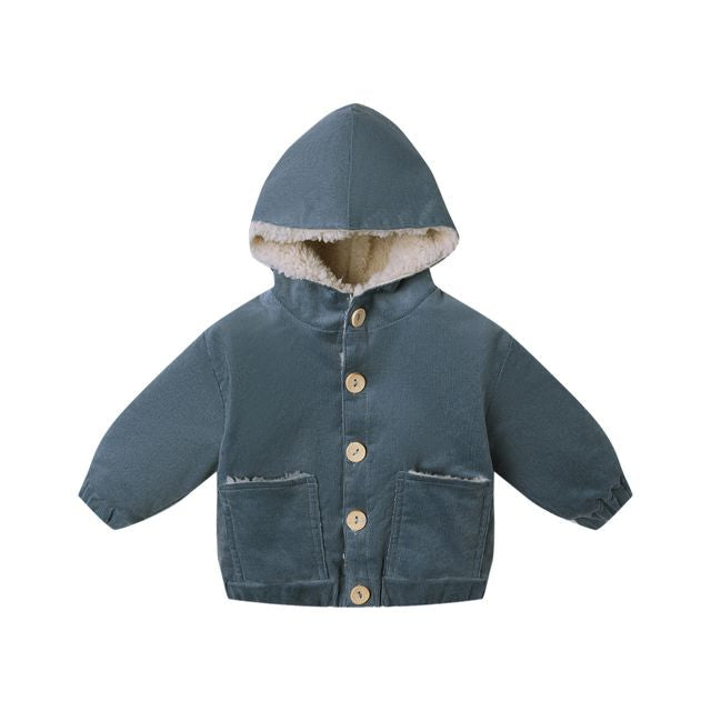 Quincy Mae Ocean Blue Cord Hooded Jacket