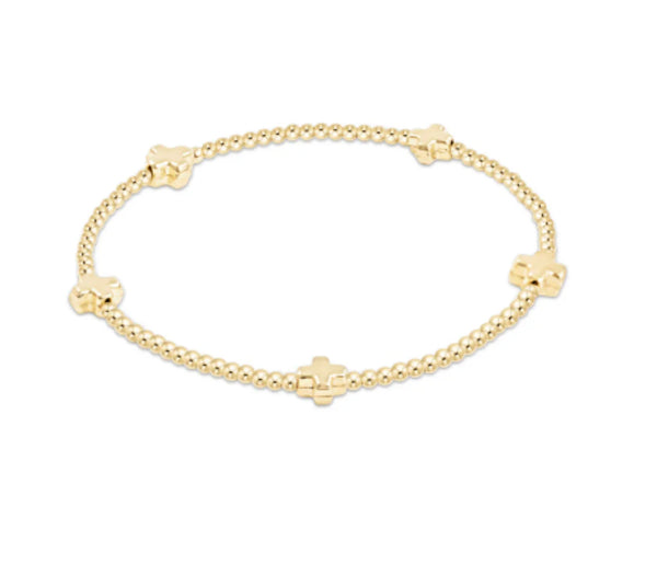 Enewton Signature Cross Small 2mm Gold Bracelet