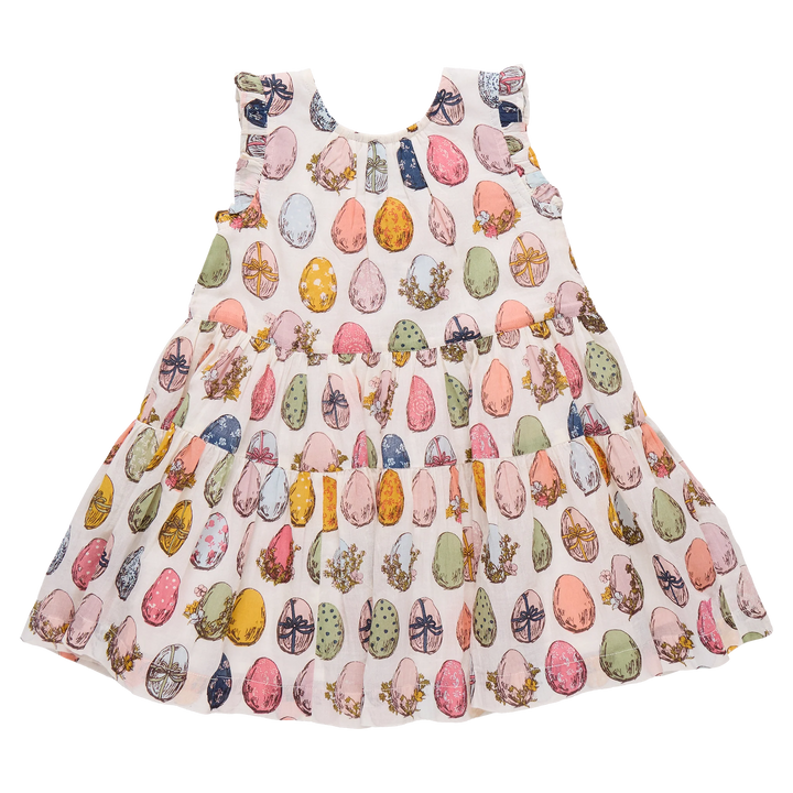 Pink Chicken Eloise Ruffle Dress in Multi Eggs (size 2-6)