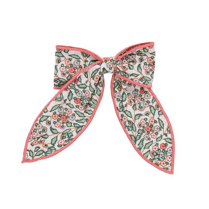 Pink Chicken Long Tail Bow in Yarrow Floral