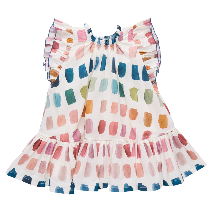 Pink Chicken Harper Dress in Paint Swatches (size 3-6)