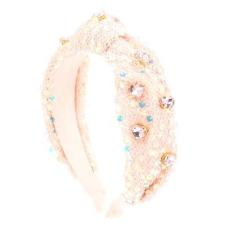 Sequin Jewel Knot Headband Vann & Liv