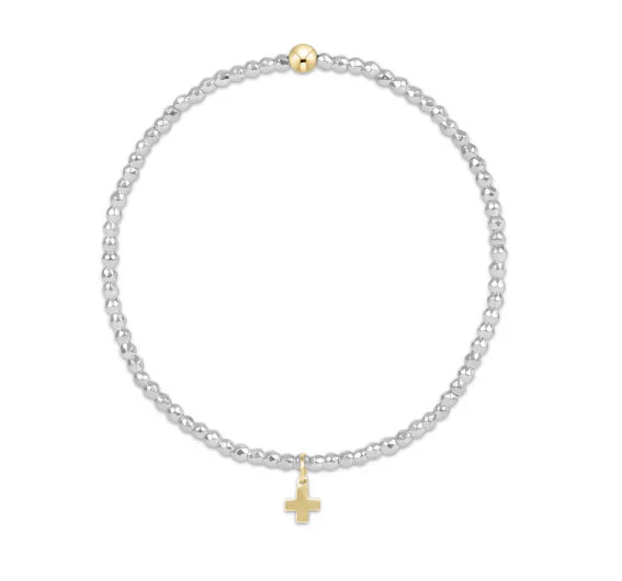 Egirl Bright Silver Hematite 2mm with Cross Charm