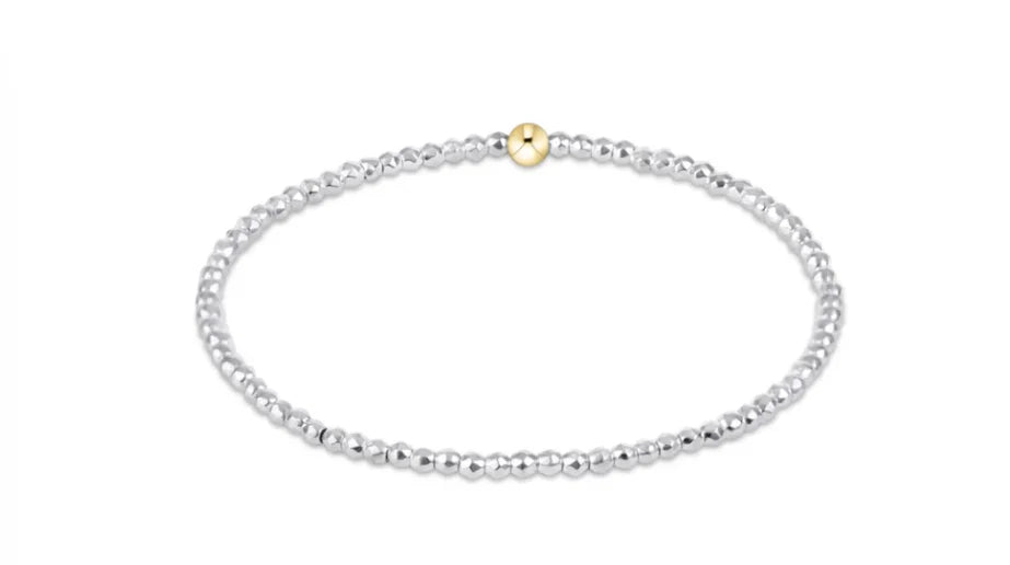 Egirl Bright Silver Faceted Hematite 2mm Bead Bracelet
