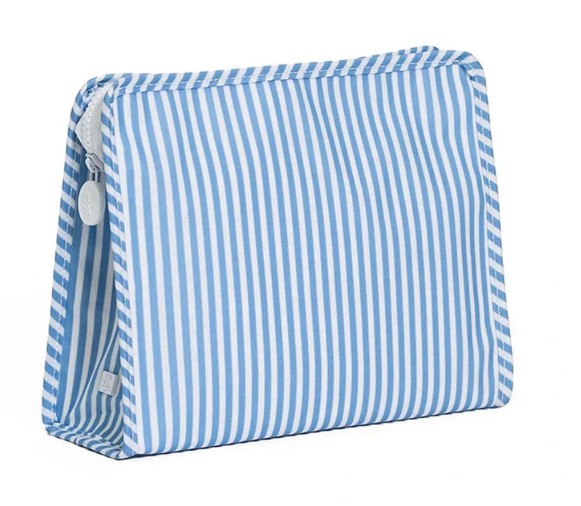 Roadie Medium Zipper Pouch in Chambray Strp